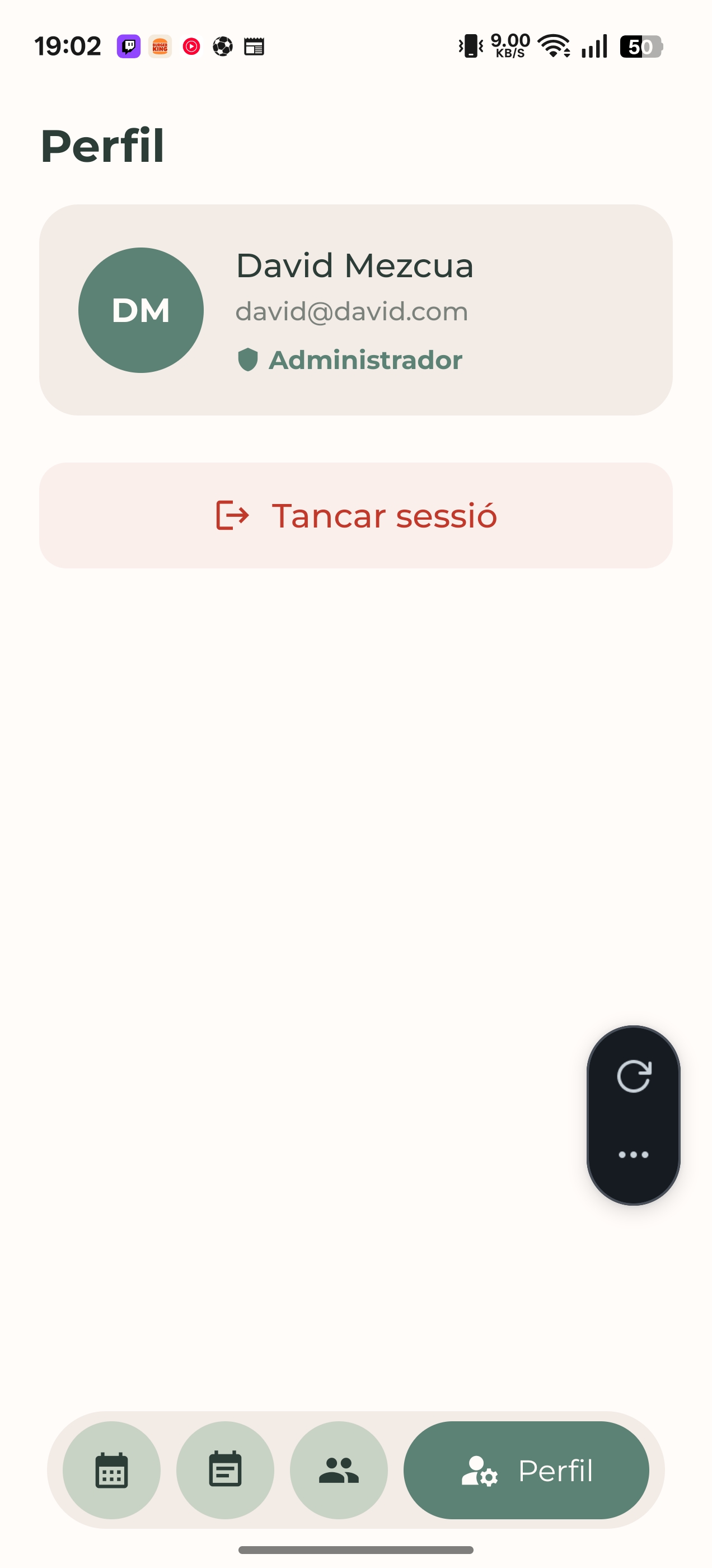 Perfil admin